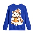 thumbnail image 5 of larppty Toddler Halloween Sweatshirt Boys Girls Pumpkin Ghost Dinosaur Graphic Tees Kids Long Sleeve Outfit Tops, 5 of 7
