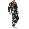 thumbnail image 2 of Yiaed Dogs Print Men’s Pajamas Set - Long Sleeve Button Down Sleep Shirt and Pajama Bottoms Sleepwear Set Mens Pjs Sets Men's Pajama Bottoms-XX-Large, 2 of 7