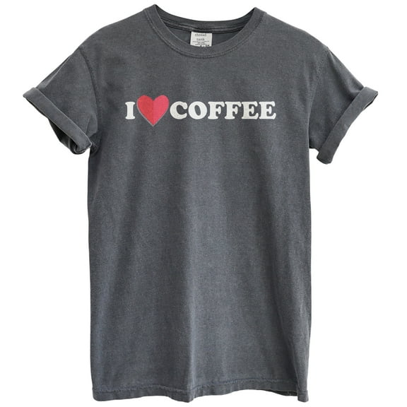 Funny Graphic Tee, I Heart Coffee T-Shirt for Women Men, Vintage Crew Neck Short Sleeve Summer Tops, Perfect Gift Vintage Pepper - X-Large