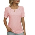 thumbnail image 2 of Summer Short Sleeve Tops For Women Short Sleeve Round-Neck Loose Regular Casual Loose Fitting Tops Outfits Clothes 2026 - 2XL, 2 of 4