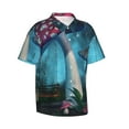 thumbnail image 2 of Uemuo Fantasy Mushrooms Printed Regular Fit Short Sleeve Casual Hawaiian Shirt for Men,Aloha shirt,Tropical shirt,Floral print shirt,Vacation Beach shirt-Large, 2 of 9