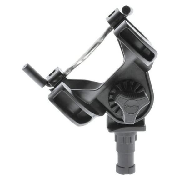 R-5 Universal Rod Holder - Black, Secure Fishing Rod Rack - Spincaster, Spinning, Bait Caster, Fly Rods - Adjustable Lock Bar, No Mount Included