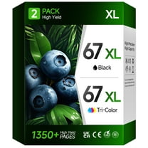 67 Ink Cartridge Compatible for HP 67 67xl Ink Cartridges for Deskjet 2742e 2752e 2755e (Black, Tri-Color)