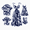 Blue, variant on PatPat Independence Day 4th of July Matching Family Outfits Red & Blue Palm Tree Print Hawaiian Vacation Clothes Summer Beach Shirt & Dress Set