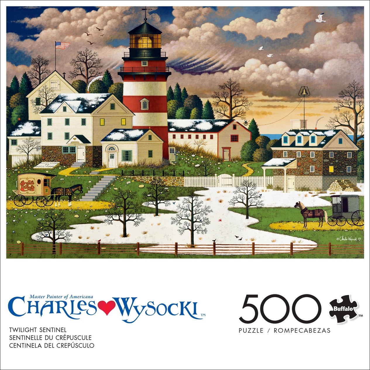 Buffalo Games Charles Wysocki Twilight Sentinel 500-Piece 21.25 x 15 inch Interlocking Jigsaw Puzzle for Adults Ages 14+