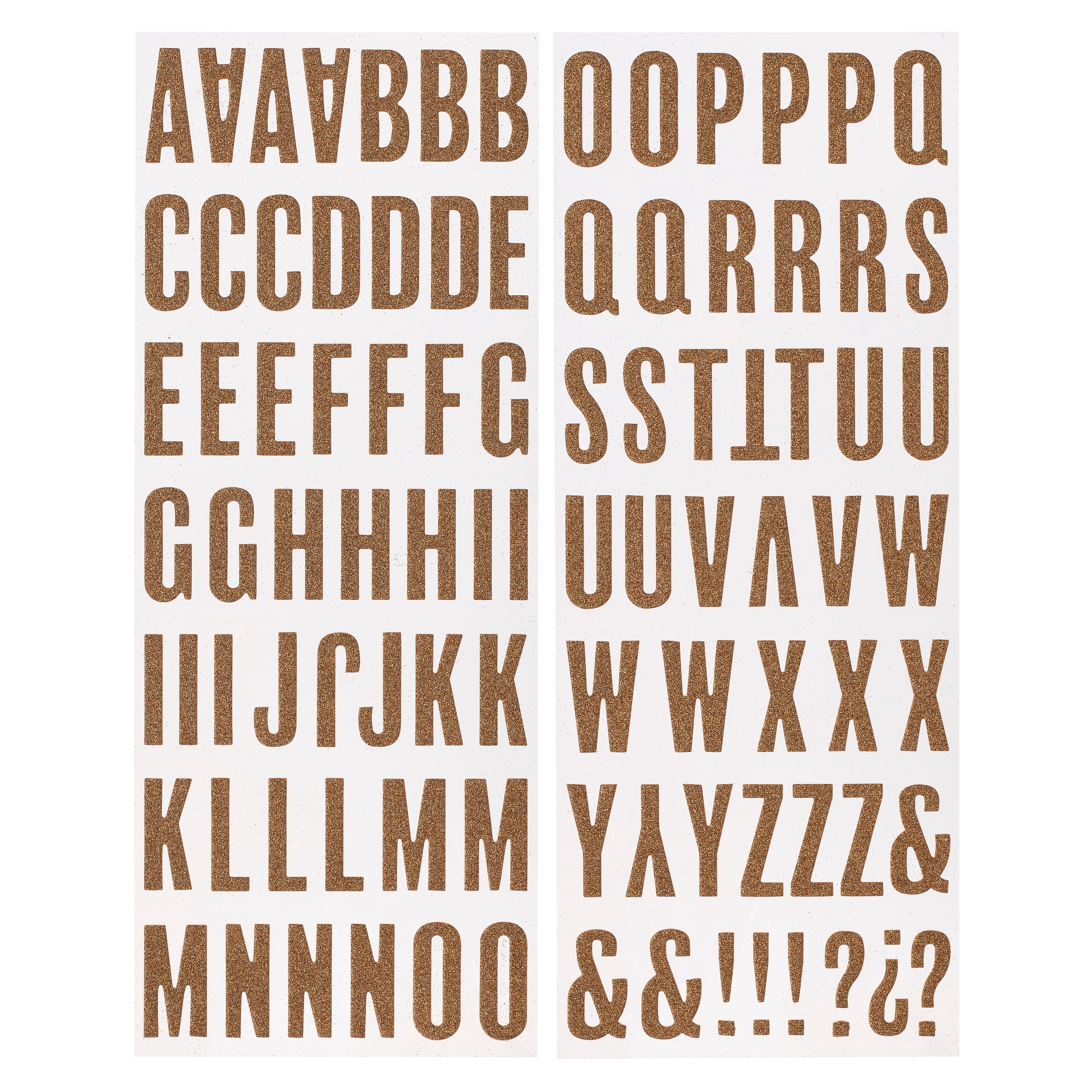 Recollections Rose Gold Glitter Alphabet Chipboard Stickers, 12 Packs: 99 ct. (1,188 total)