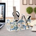 thumbnail image 4 of Dolphins and Flowers Pencil Pen Cosmetic Holder Cup Makeup Brush Holder Desk Accessories Holder Acrylic Organizer for Office School Home, 4 of 7