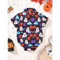 thumbnail image 6 of Aojekbee Baby Boy Halloween Romper PumpkinGhost Print Turn Down Collar Short Sleeve Gentleman Jumpsuit, 6 of 10