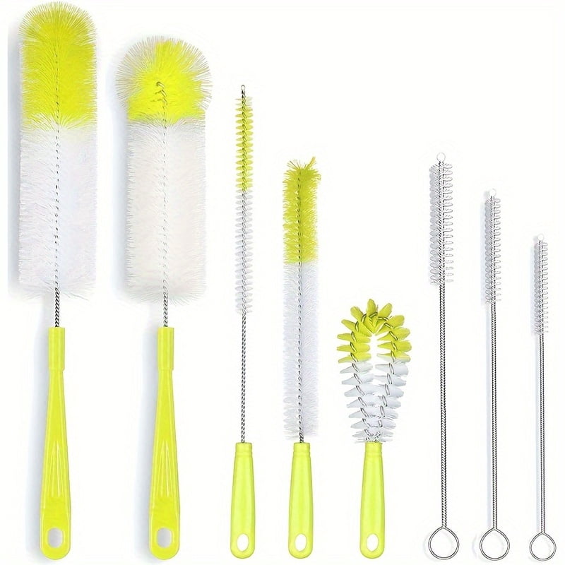 8 Boxed Wine Bottle Cleaning Brush Set - Long Handled Black Bottle Cleaner for Cleaning Narrow Wine/beer Bottles/thermos/jugs/sp