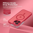 thumbnail image 5 of Magnetic for iPhone 13 Pro Max Case, [Compatible with MagSafe] [Full Camera Protection] Shockproof Protective Slim Translucent Matte Phone Case for iPhone 13 Pro Max 6.7'', Red, 5 of 13