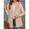 thumbnail image 7 of Mengpipi Women's Sherpa Vest Fall Winter Sleeveless Hooded Relaxed Fit Solid Color Cozy Casual Outerwear S-2XL, 7 of 7