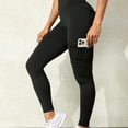 thumbnail image 6 of CFLVAEK Cargo Yoga Pants for Women with Pockets Casual High Waisted Running Hiking Leggings Tummy Control Stretch Legging Solid Color Workout Pant Black XS, 6 of 8