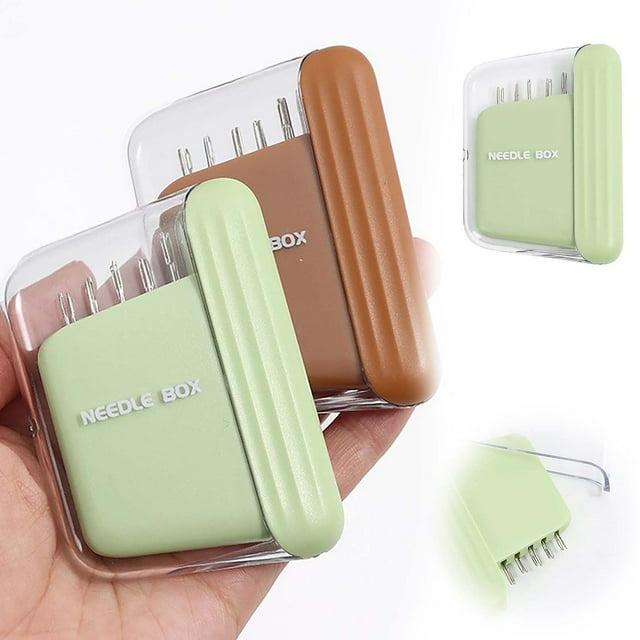 Needle and Thread Kit for Easy Manual Sewing with Lid and Needle Threader - Practical for Seniors and Everyday Crafting