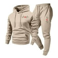 thumbnail image 4 of Yusimy Men's Valentine's Day Heart Print 2-Piece Sports Set Hoodie Pullover Long Sleeve Pocket Elastic Waist Pants Casual, 4 of 5