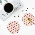thumbnail image 4 of Kdxio Hand Drawn Strawberry Funny Coasters,4 Pcs Leather Coasters,Housewarming Gifts,Protect Furniture from Water Marks Scratch and Damage, 4 of 8