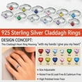 thumbnail image 5 of FaithHeart Irish Claddagh Heart Promise Ring for Women 925 Sterling Silver Yellow Topaz November Birthstone Celtic Knot Ring Adjustable Wedding Band Jewelry Gift for Valentine's Day, 5 of 8