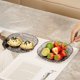 thumbnail image 5 of Juego de bandejas de plástico para servir 4-Pack | Platos de cena reutilizables con base, plástico ligero e irrompible de grado alimenticio | Transparente, Gris, Naranja, Azul | Apto para, 5 of 7