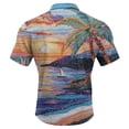thumbnail image 5 of Domuza Hawaiian Shirt Men Short Sleeve Fashion Casual Button Up T-Shirts Lounge Vacation Relaxed Fit Lightweight Blouse Blue 2XL, 5 of 7
