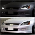 thumbnail image 5 of DNA Motoring For 03-07 Honda Accord LED DRL JDM Black Amber Headlight Lamps Pair, 5 of 7