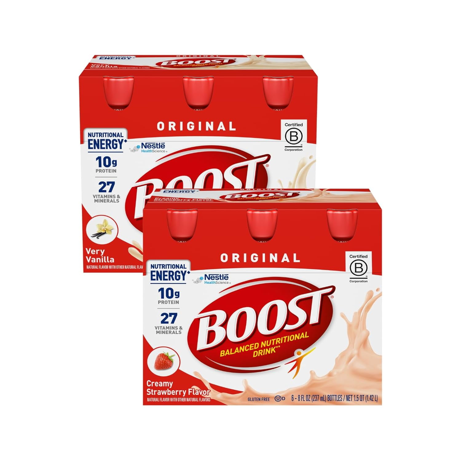 Boost Original Nutritional Drink Variety Pack, 1 Vanilla, 1 Strawberry