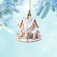 thumbnail image 6 of Christmas Gingerbread House Ornaments Resin Christmas Hanging Ornaments For Tree Holiday Party Home Decoration, 6 of 6