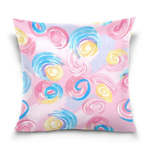 Candy Pastel Throw Pillow Covers Couch Pillowcases Decor for Bed Sofa 16" x 16"