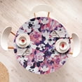 thumbnail image 4 of Ambesonne Anemone Flowers Fitted Round Tablecloth, Romance Vibe Floral, 36"- 40" Diameter, Pastel Pink Off White, 4 of 5