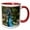 Red/White, variant on 3drose, Bright Colored Peacock, 11oz Two-tone Red Mug
