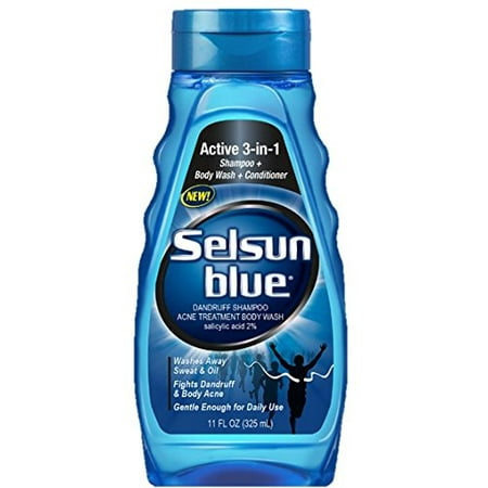 Selsun Blue 3-in-1 Body Wash, Shampoo & Conditioner, for Dandruff & Acne, 11 (Best Shampoo And Conditioner For Acne)