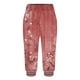 thumbnail image 3 of Mujeres Capri Pantalones Casual Suelto Largo Pantalones de Impresión con Corbata Elástica Cintura Y Bolsillos, 3 of 6