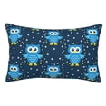 thumbnail image 1 of Fotbe Blue Owl Funda de Almohada Decorativa Estilo Occidental, Lujo en Algodón, Fundas para Almohadas King, Cojín Estampado para Decoración del Hogar-14"x20", 1 of 6