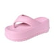 thumbnail image 5 of Zapatillas de mujer, sandalias de plataforma de verano, zapatos de mujer, decoración, grosor rosa pequeño, 5 of 9