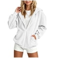 thumbnail image 3 of NAISIBABY Girls' Hooded Zip-Up Hoodie, Solid Thicken Jackets Coat Sweatshirts Fashion Kids Clothes White Size 6, 3 of 8