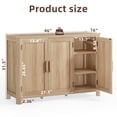 thumbnail image 3 of 2 Pcs Joaxswe Buffet Cabinet with 3 Doors, 46" Kitchen Sideboard Storage Cabinet with Adjustable Shelves, Coffee Bar Cabinet for Dining Room, Natural Oak, 3 of 12