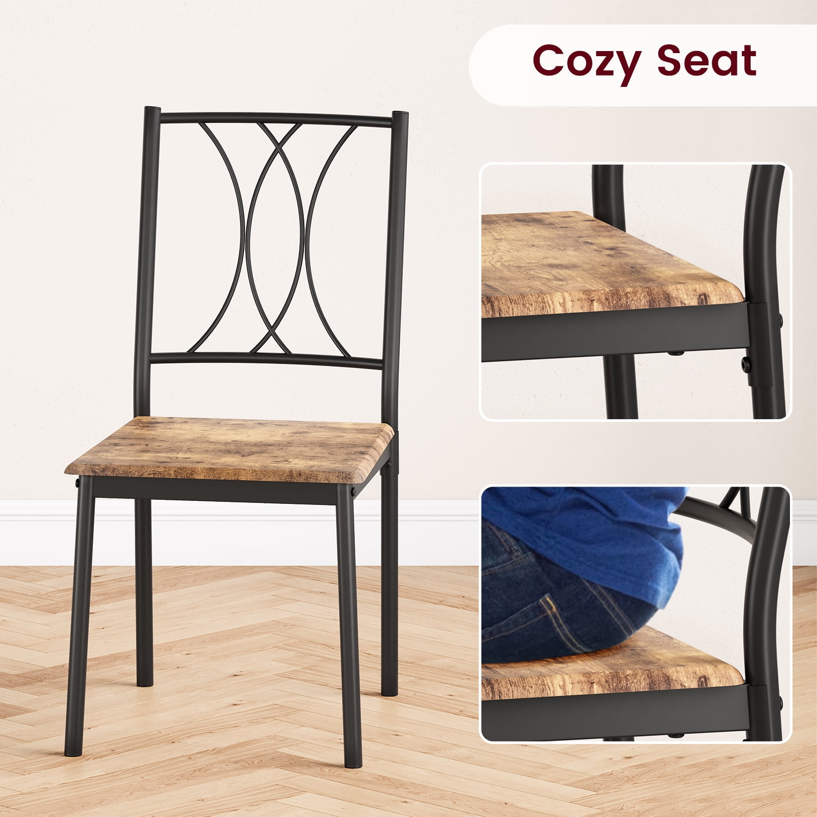 Garvee 5-Piece Dining Room Table Set Kitchen Table for 4, Wooden Kitchen Table and Chair Set for Kitchen Dining Room