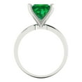 thumbnail image 4 of Clara Pucci 14K White Gold Solid Gold Emerald Solitaire Anniversary Ring for Women - 3 cttw Princess Cut, 4 of 8