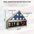thumbnail image 4 of Military Shadow Box Display Case for Funeral Burial Flag for American Veterans Fits Folded 5x9.5’ Flag, Medal, Patches. Solid Wood and Glass. (Rustic), 4 of 7