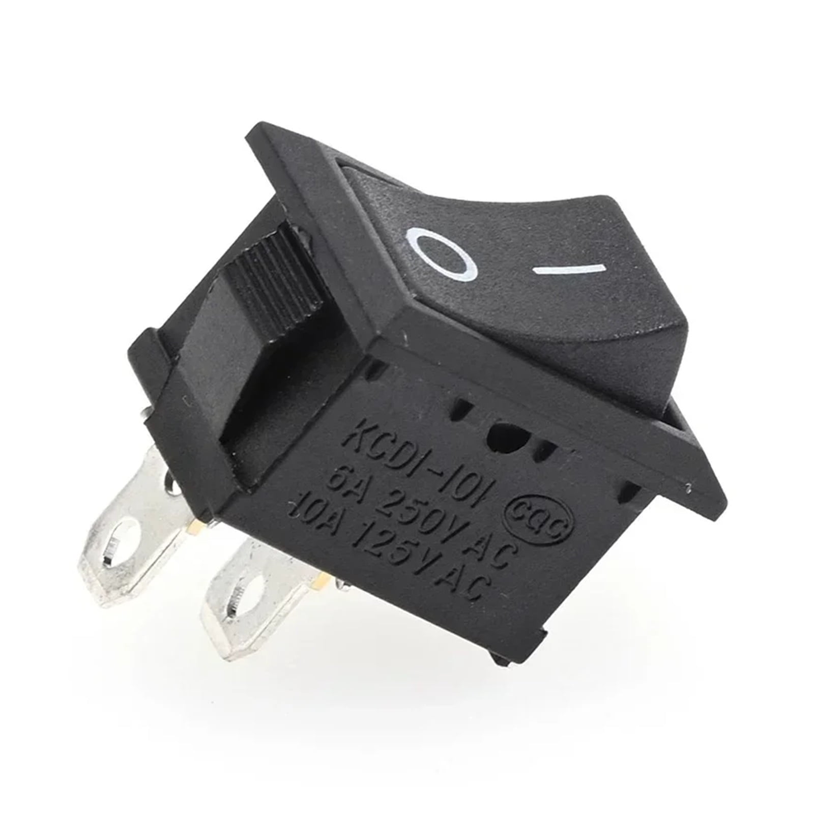 Black Snap-in Rocker Switch 2 Pin Power Switches SPST Boat-Shape Push Button Switches 15x21mm Toggle Switch KCD11 / KCD1