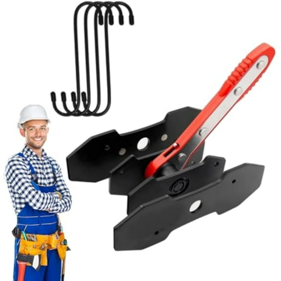 Breakforce Ratchet Tool, Brake Caliper Compression and Press Tool, 360° Rotating Auto Swing Ratchet Caliper Piston Spreader with Steel Plates, Professional Brake Pad Separator for Car Repair (red)