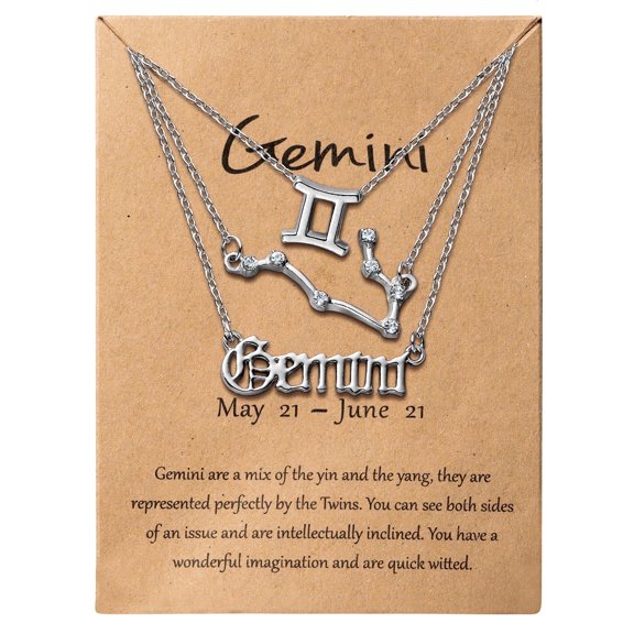 2ooya Zodiac Necklace for Women, 3 Pack Layered Constellation Pendant