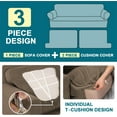 thumbnail image 4 of 3 Piece T Cushion Sofa Slipcovers Stretch Couch Cover Furniture Covers with 2 Individual T Cushion Covers, Machine Washable (2 Cushion Sofa, Macchiato), 4 of 14