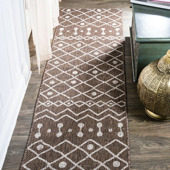 JONATHAN Y SANTA MONICA 2 x 8 Runner Rug, Nokat Tribal Bohemian - Brown/Beige, SMB131B-28