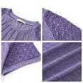 thumbnail image 5 of UVN Blouses for Women Short Sleeve Lace Tops Summer Casual Crewneck Pleated Shirts, 5 of 8