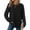 Black, variant on Qulqfy Women Tops Trendy Tunic Waffle Knit Crew Neck Green Shirts Long Sleeve Curvy Hem Spring Fall Shirts Women Going Out Tops L