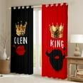 thumbnail image 2 of King And Queen Curtains & Drapes Red Black Crown 38"Wx54"L 30%-50% Blackout Curtains For Couple Her His Room,Romantic Mouth Beard Window Curtains Valentine'S Day Curtains 2 Panels, 2 of 6