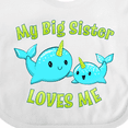thumbnail image 4 of Inktastic My Sister Loves Me- Cute Narwhal Boys or Girls Baby Bib, 4 of 4