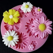3D Sunflower Flower Petals Embossed Silicone Mold Relief Fondant Cake Decor Tool