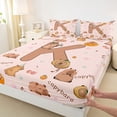 thumbnail image 4 of Erosebridal Cute Capybara for Kids Bed Sheets, Cartoon K Letter King Sheets, 4-Piece, 4 of 5