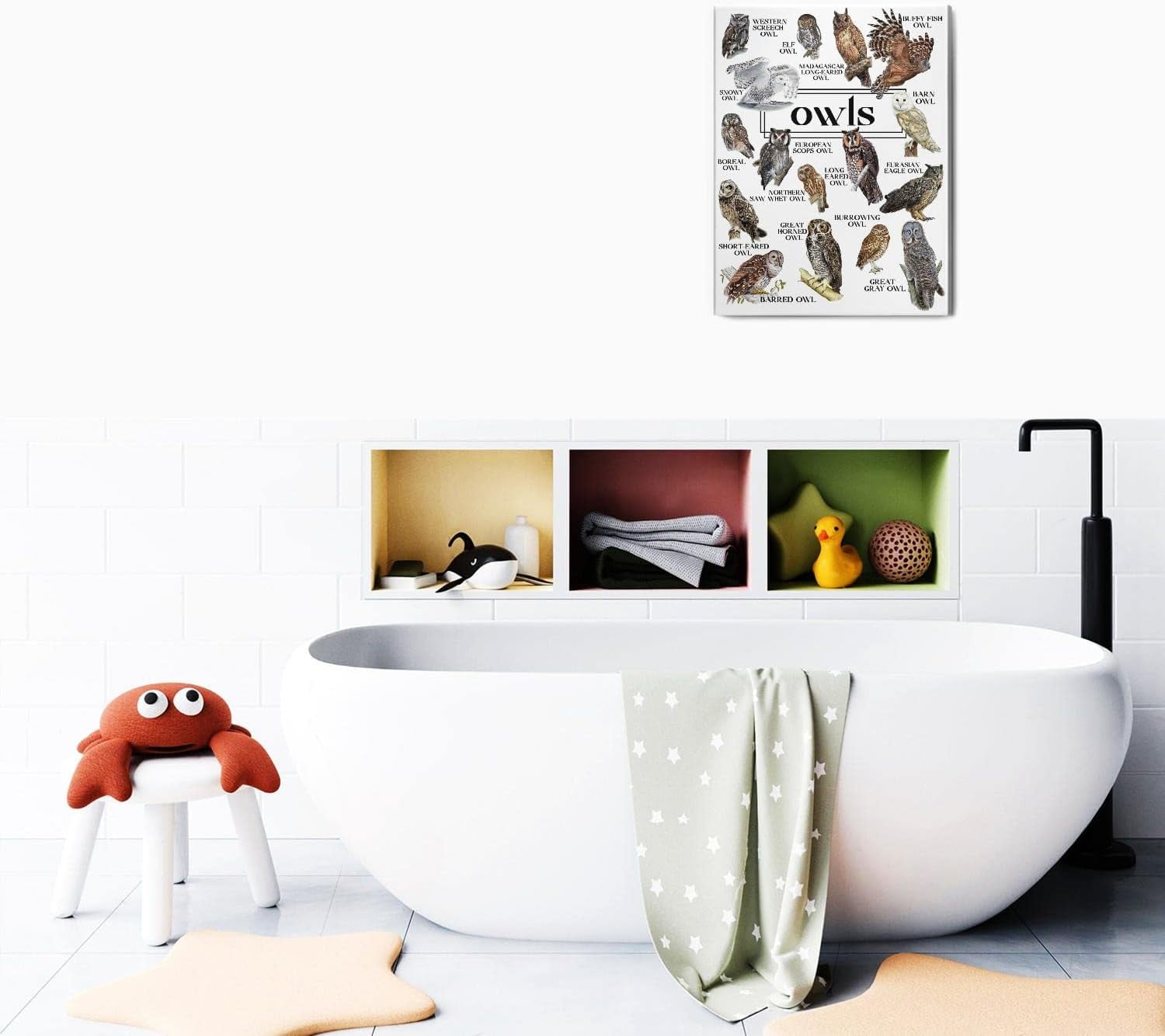 Owls Wall Art Owl Decor for Living Room Home