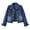 Dark Blue, variant on Slim Fit Denim Jacket for Women, Button Front Long Sleeve Cropped, Casual Versatile Outerwear, 1 Piece, S-XXL, Plus Size Friendly